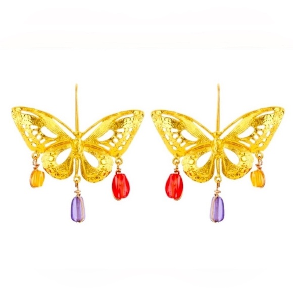 Zara Butterfly Charm Earrings - Picture 4 of 13